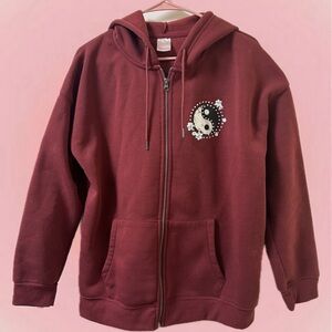 Dark Red Zip-Up Jacket No Boundries
